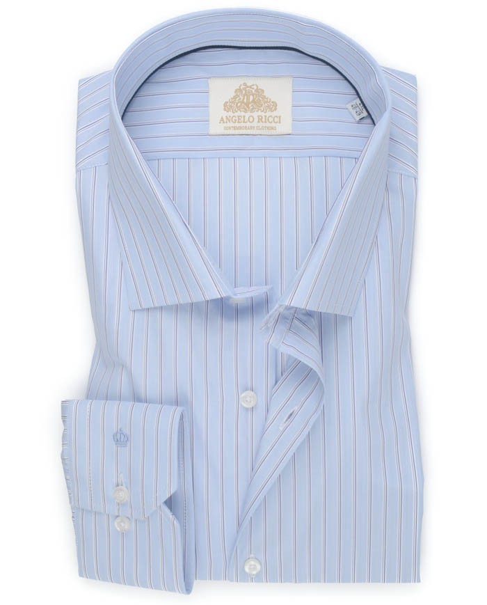 Chemise bleue à Rayures bleu foncé et blanches