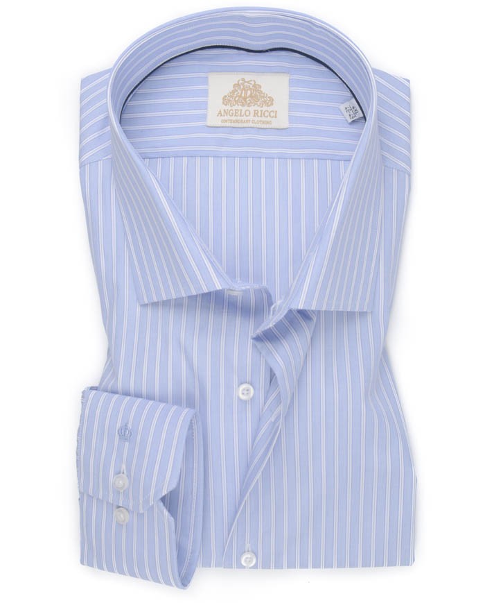 Chemise blanche à Rayures bleues