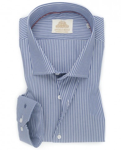 Chemise bleue à Rayures blanc