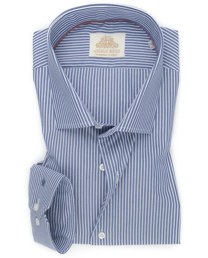 Chemise bleue à Rayures blanc