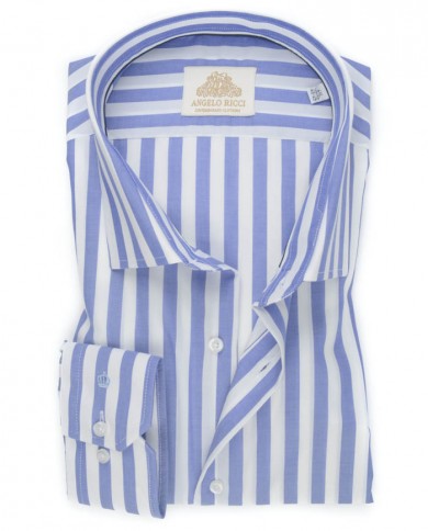 Chemise blanche à Rayures bleu