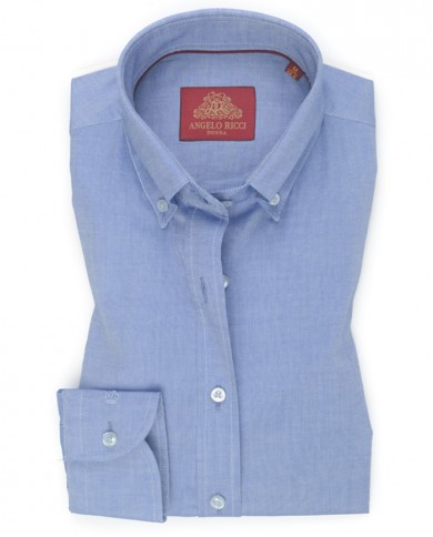 Chemise Femme Angelo Ricci Regular Fit en Oxford - Bleu Ciel