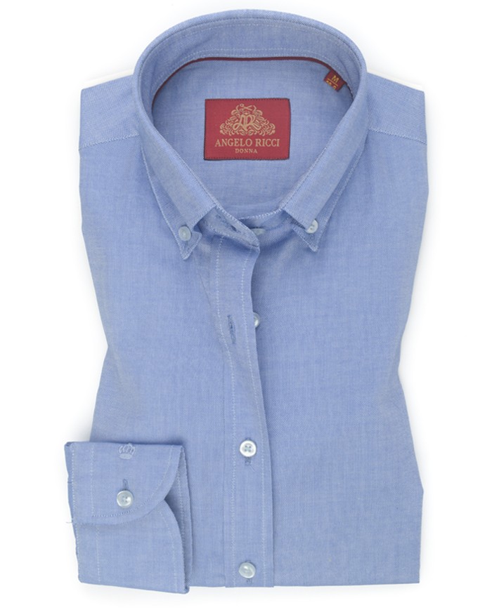 Chemise Angelo Ricci Regular Fit en Oxford - Bleu Ciel