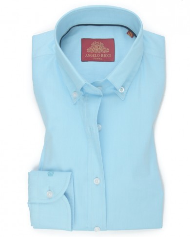 Chemise Angelo Ricci Regular Fit en Oxford - Bleu Clair
