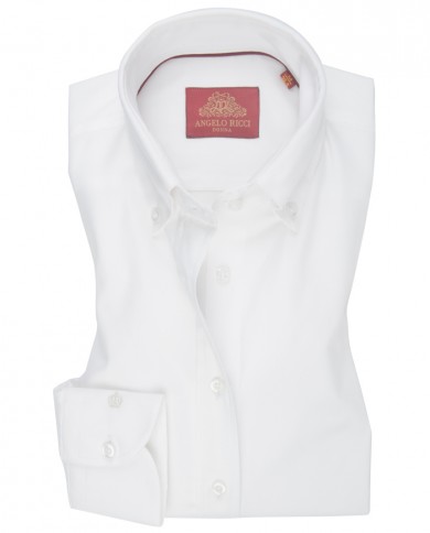 Chemise femme Angelo Ricci Regular Fit en Oxford - Blanc Pur