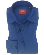 Chemise Femme Angelo Ricci Regular Fit en Twill Royale - Bleu Saphir