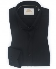 Chemise Homme Angelo Ricci Regular Fit en Oxford Uni - Noir