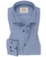 Chemise Homme Angelo Ricci Regular Fit en Popeline Rayée - Bleu Marine Intense