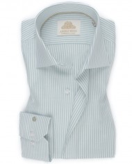 Chemise Homme Angelo Ricci Regular Fit en Popeline Rayée - Rose Clair et Blanc
