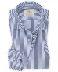 Chemise Homme Angelo Ricci Regular Fit en Popeline Rayée - Noir et Blanc